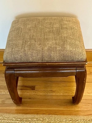 Asiento de banco tapizado vintage Thomasville Mystique otomano Foto 1 de 4