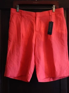 NUEVO CON ETIQUETAS Banana Republic Pantalones Cortos Rectos Tiro Medio 10.5 Piernas Talla 6 Lino Avery - Imagen 1 de 5