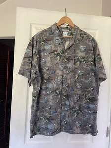 Columbia Herren Gr. XL River Lodge Martinis Floral Leaves grau Camp Hemd - Bild 1 von 5