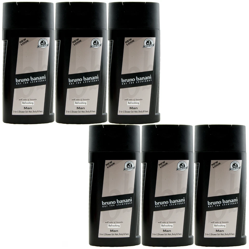 Bruno Banani Duschgel MAN 6 x 250ml für Haar, Körper & Gesicht