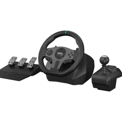 Immersive Racing Wheel for PC, Xbox, PS4 with 3-Pedal Setup & Built-in Vibration - Image 1 of 4