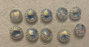 Vintage Glass Iridescent Buttons 10 Shank 3/4” Lobed .75” - Picture 1 of 2