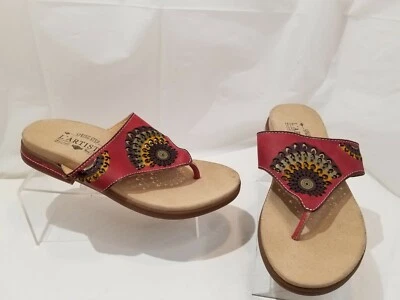  Spring Step L'Artiste Mayura Red Leather Thong Sandals Women's Size 36  5.5 - 6 - Image 1 of 4