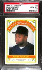 1989 J.J. NISSEN #8 KIRBY PUCKETT SUPER STARS PSA 10 21049325