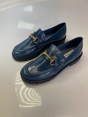 Steve Madden Women's  Blue Patent Horsebit Mistor Loafer Sz 9.5 - Image 1 of 4
