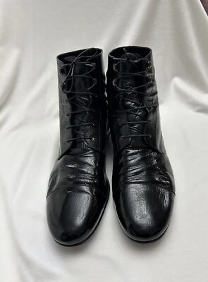 Louis Vuitton Ankle Boots Dress Shoes Mens Size 10  Black Leather Lace Up - Image 1 of 4