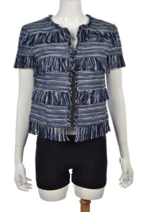 NUEVO Cárdigan Lord & Taylor Mujer Suéter Talla 4 Azul Blanco a Rayas Nuevo con Etiquetas - Imagen 1 de 6