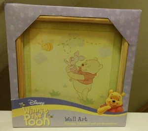 Disney Winnie the Pooh Wall Art: Two wood framed pictures 11 7/8" x 11 7/8" - Picture 1 of 6