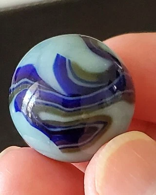 VERY OLD 3/4" CHRISTENSEN BLUE DRAGON MARBLE--VERY RARE - Image 1 of 4