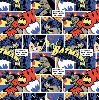 BatMan, DC Comics Fabric Cotton 1•yard x 44"•Super FAST SHIP! $$SALE $$ - Image 1 of 2