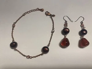 Premier Designs Jewelry Raspberry Bracelet & Earring Set NWOT  - Picture 1 of 6