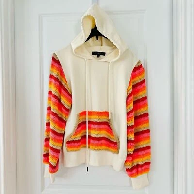 Dance & Marvel Women's Hoodie Crochet Contract Sleeve & Pocket Sweatshirt Small - Image 1 of 4