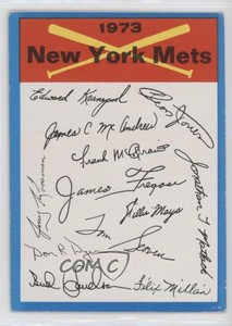 1973 Topps Team Checklists Checklist New York Mets (One Star on Back)