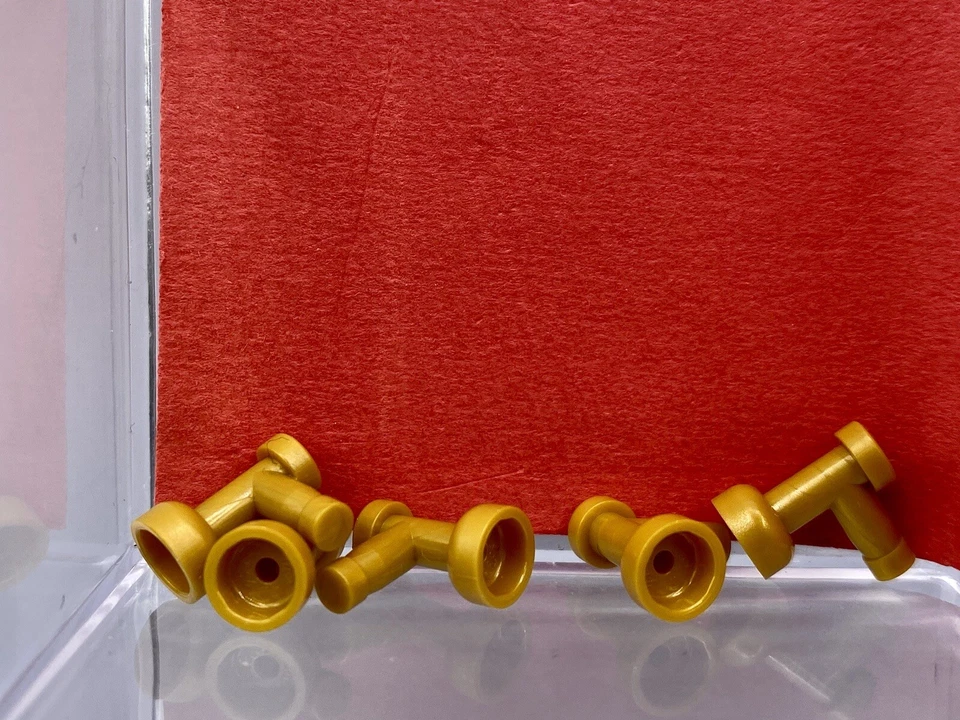 Lego Parts (5) ~ Pearl Gold Tap 1 x 1 w/o Hole in Nozzle End ~ No 4599b - Image 1 of 1