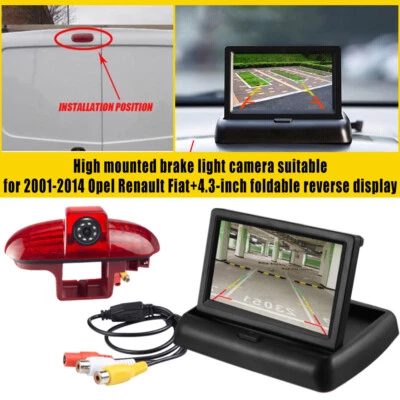 Rear View Brake Light Reversing Camera &4.3"Monitor for Renault Trafic Opel - Image 1 of 4