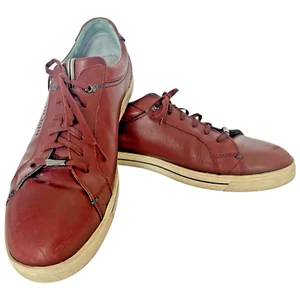 TED BAKER Leather Sneaker THAWNE Burgundy Red Lace Up Causal Comfort Men Size 11 - Picture 1 of 17