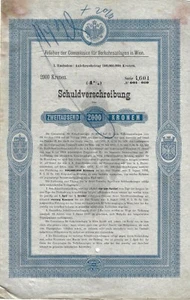 Austria Alemania 2000 coronas 4% deuda bono 1894 cupones sin cancelar - Imagen 1 de 4
