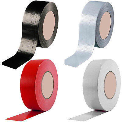 DUCT GAFFER HEAVY DUTY WATERPROOF CLOTH TAPE 50mm X 50m SILVER BLACK WHITE RED • 7.45£