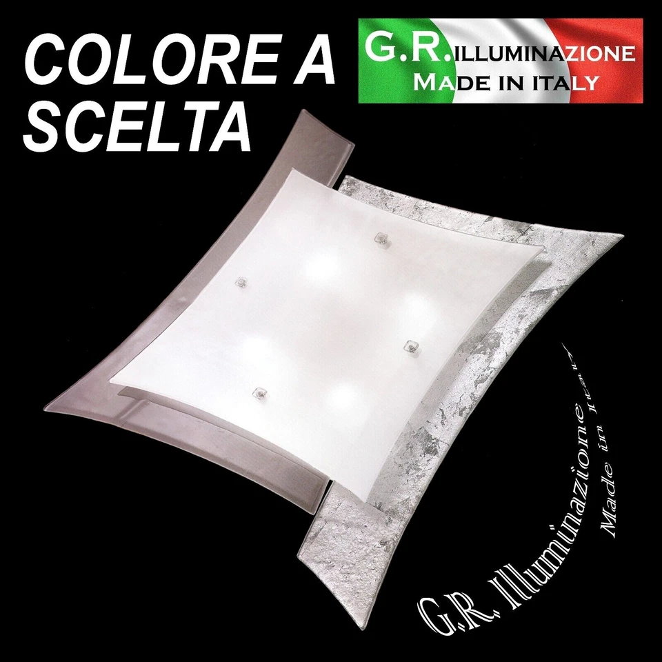 PLAFONIERA MODERNA A LED 4 LUCI LAMPADA DA SOFFITTO IN VETRO BAGNO SALOTTO Duomo - Immagine 1 di 4
