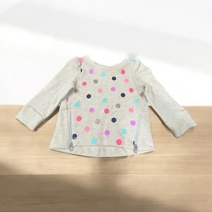 New! Girls Size 12 Months Cherokee Polka Dot Baby Long Sleeve Sweatshirt - Picture 1 of 5