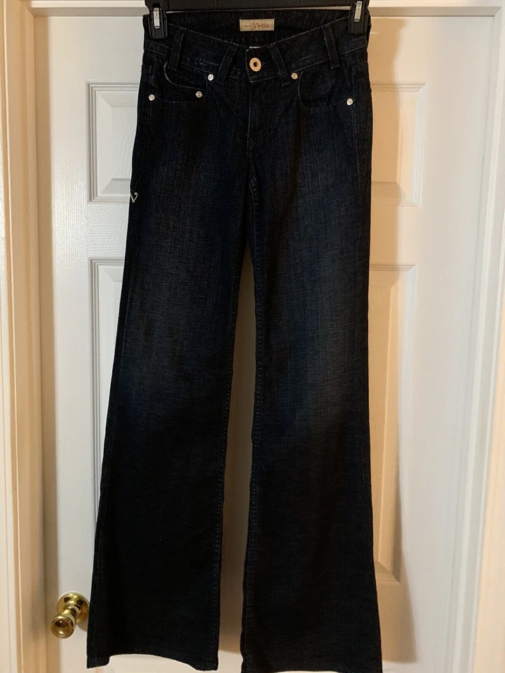 Denim of Virtue Quest Dignity Palazzo Ladies Dk. Blue Jeans Size 25 - 34” Inseam - Image 1 of 4