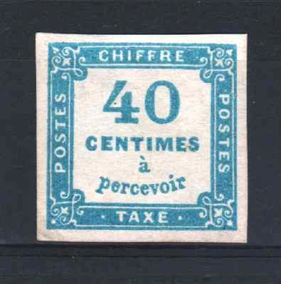 FRANCIA YVERT TAXE 7 SCOTT FRANQUEO ADEUDADO J 8 " 40c AZUL " MNG EN MUY BUEN ESTADO FIRMADO R033 Foto 1 de 2