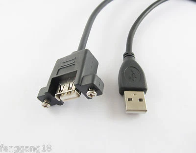 5pcs USB 2.0 A Male To USB A Female Panel Mount Extension Adapter Cable M/F 1FT - Image 1 of 4