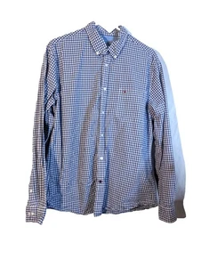 Tommy Hilfiger Camisa Cómoda Lavado Slim Fit L 16/16.5 Cuadros Azul/Blanco Usada - Imagen 1 de 5