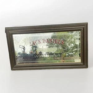 Vintage Jack Daniels Whiskey Saloon Mirror Old Time Tennessee Wood Frame 17”x30” - Picture 1 of 9