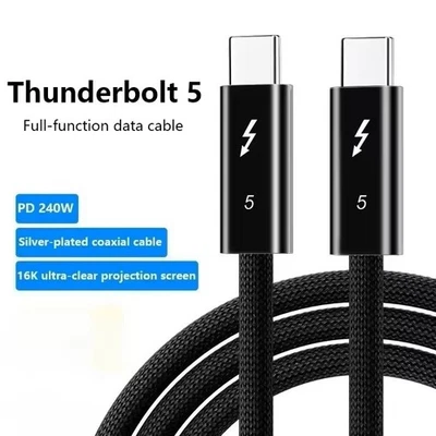 Thunderbolt 5 Cable Braided Type C 240W PD Charging 8K 4K Bi-directional 80Gbps - image 1 of 4