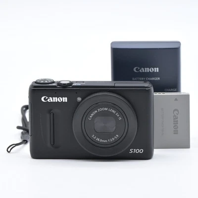 Canon PowerShot S100 12.1MP Digital Camera Black [Top Mint] #11142 - Image 1 of 4