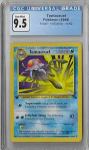 CGC 9.5 Gem Mint Tentacruel 44/62 Fossil 1st Edition Regular Pokémon TCG - Picture 1 of 2
