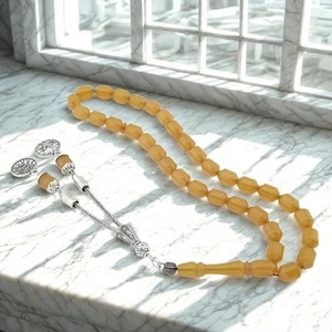Tightening Amber 33  beads Islamic Prayer Beads Misbaha Rosary worry 406060 - Picture 1 of 8