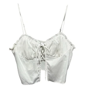 Cotton Candy LA Womens Milkmaid Going Out Top Size Small White Coquette Cropped - Picture 1 of 6