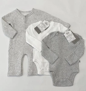 Conjunto de 3 piezas de ropa de bebé prematuro manga larga bodys mono 100 % algodón - Imagen 1 de 3