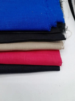 Craft Linen Remnant Bag 5 Pieces Of 100% Irish linen for Crafting Pink Blue CL57 - Image 1 of 4