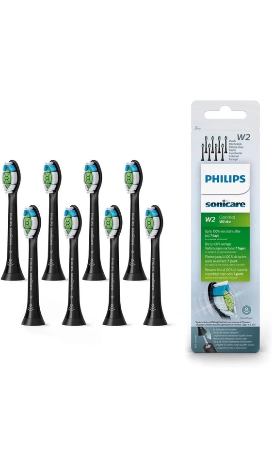 Philips Sonicare W2 óptimo blanco cepillo 8 piezas - negro (HX6068/13)