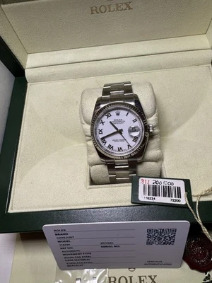 Rolex Datejust 116234 acero y oro blanco bisel 36 mm esfera blanca romana Oyster Foto 1 de 4