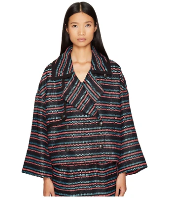 Chaqueta Sonia Rykiel Multicolor Rayas Tweed Jersey Piping Para Mujer Talla M L68205 Foto 1 de 4