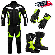Motorrad Racing Anzüge Motorrad Bekleidung Set Wasserdicht Anzug Leder Stiefel Männer