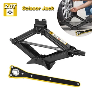 2 Ton Scissor Jack + Wrench Lift Wind Up Tools For Car Van Garage Workshop Tool - Bild 1 von 17