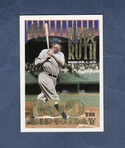 #3C BABE RUTH 100th BIRTHDAY | Conlon Collection COLOR 1995 Megacards/Topps A