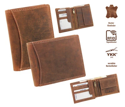 + RFID Büffelleder Herren Börse Geldbörse Echt Leder Portemonnaie Geldbeutel - Bild 1 von 4