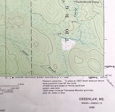 Map Greenlaw Maine 1930 Topographic Geological Survey 1:62500 22 x 18" TOPO2