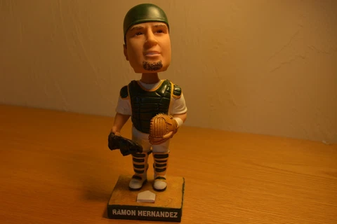 Oakland Athletics A's 2003 RAMON HERNANDEZ BOBBLEHEAD SGA Cover