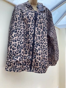 BNWT NEXT LEOPARD PRINT SHOWER RESISTANT HOODED JACKET SZ 22 - reduced £12.50 - Picture 1 of 6