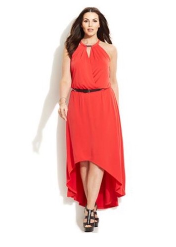 Abito MICHAEL Michael Kors scollo a catena alto basso Halter vero rosso taglia OX