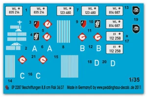 Peddinghaus-Decals 1/35 2287 8,8 cm Flak 36 - Bild 1 von 1