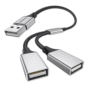 USB Splitter Cable USB y Splitter Adapter Dual USB 2.0 Power Cord Extension f... - Picture 1 of 6