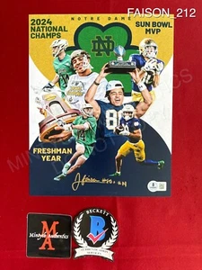 Jordan Faison autographed signed 8x10 photo Notre Dame football Beckett COA - Picture 1 of 2